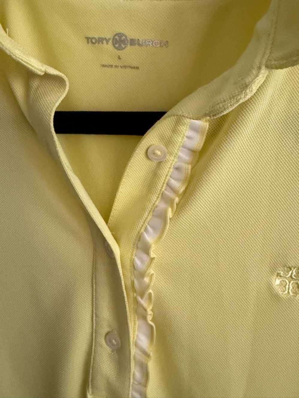 Tory Burch Lemon Yellow Sleeveless Polo Top - Picture 2 of 4